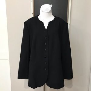 Talbots Sz 16W Black Crepe Topper Career Blazer